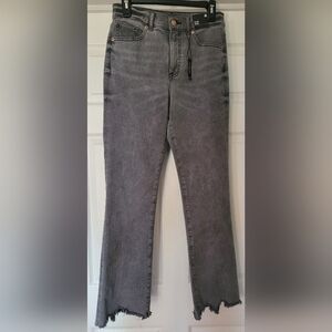 Express NWT $80 Women's Light Gray 90's Boot High Rise Torn Edge Denim Jeans 4R